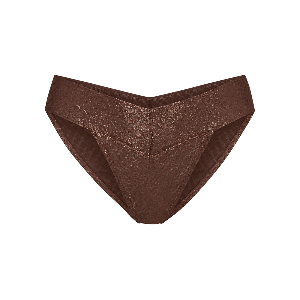 Skims LOGO MESH FOIL CHEEKY Brief Chocola | 06FOVRCIH
