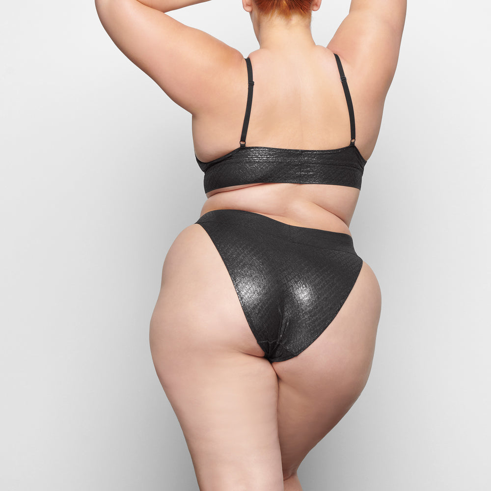 Skims LOGO MESH FOIL CHEEKY Brief Zwart | 03ZDGJNLU