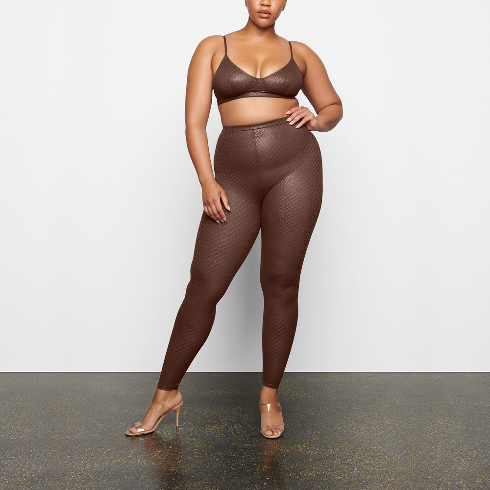 Skims LOGO MESH FOIL Leggings Chocola | 09MOIJHYU