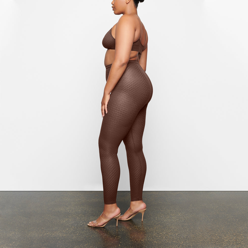 Skims LOGO MESH FOIL Leggings Chocola | 09MOIJHYU
