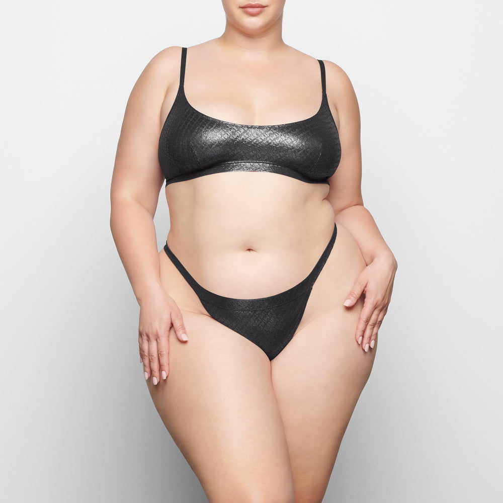 Skims LOGO MESH FOIL SKIMPY TRIANGLE Bralette Zwart | 19SZAIOUM