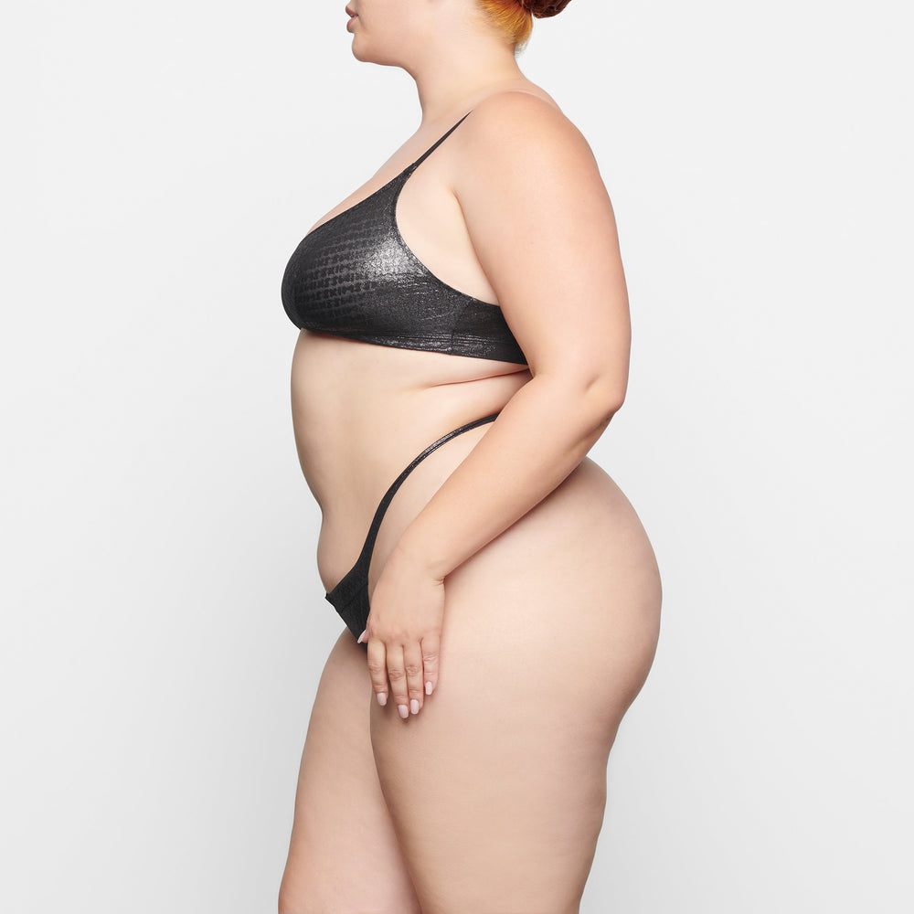 Skims LOGO MESH FOIL SKIMPY TRIANGLE Bralette Zwart | 19SZAIOUM