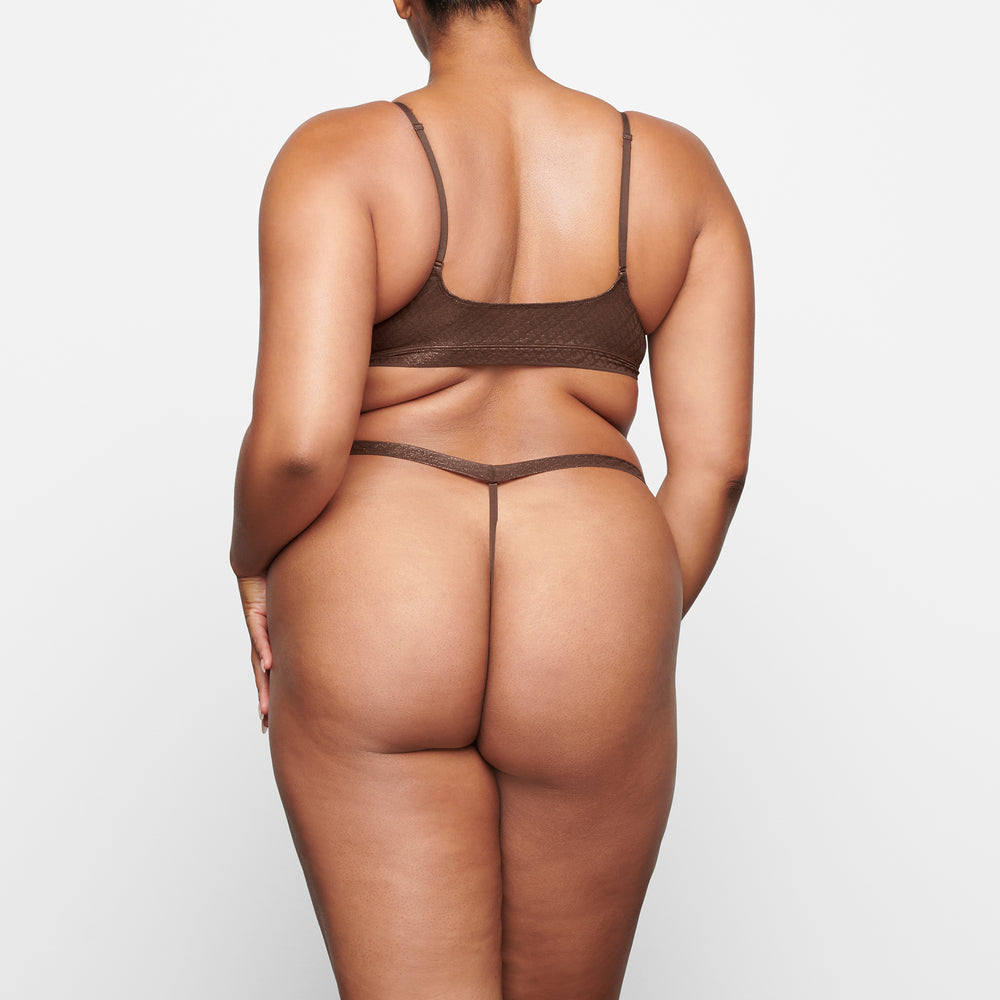 Skims LOGO MESH FOIL SKIMPY TRIANGLE Bralette Chocola | 53VDSFZNA