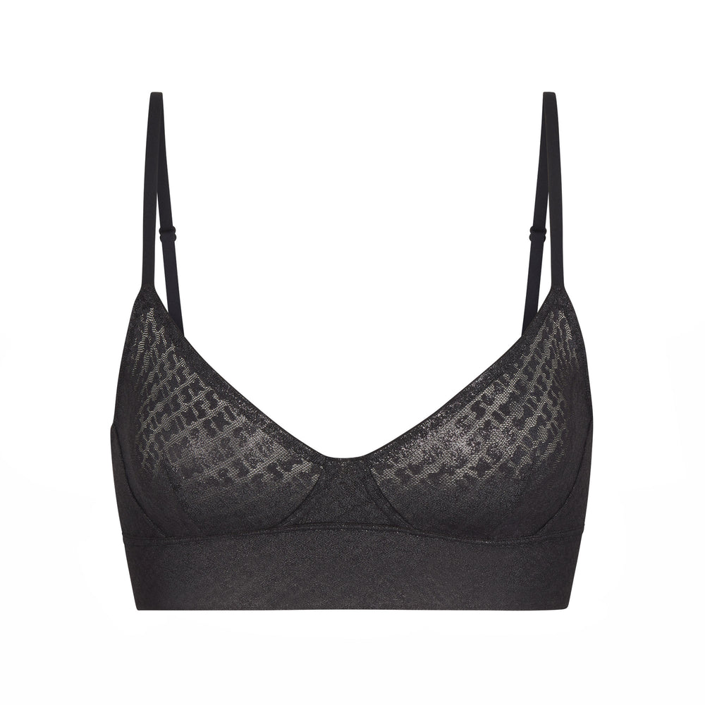 Skims LOGO MESH FOIL TRIANGLE Bralette Zwart | 48LWSMYVD