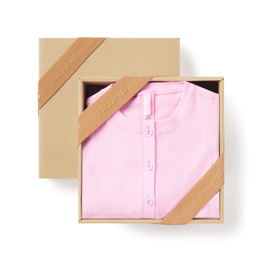 Skims LOGO POINTELLE HENLEY ONESIE Kinderen Roze | 47LOBXTEY