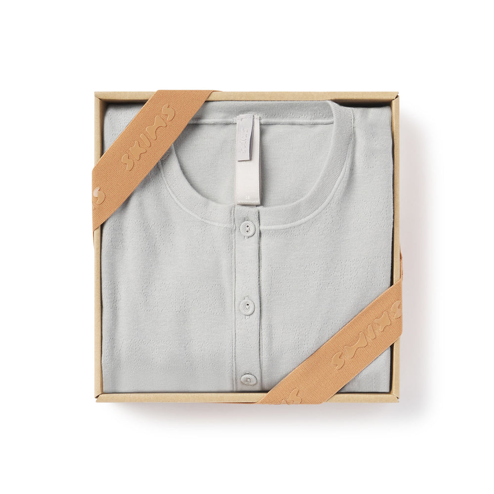Skims LOGO POINTELLE HENLEY ONESIE Kinderen Lichtgrijs | 68FCHKIQZ