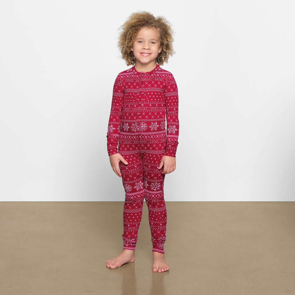 Skims LOGO POINTELLE HENLEY ONESIE Kinderen Rood | 74NKPDWCU