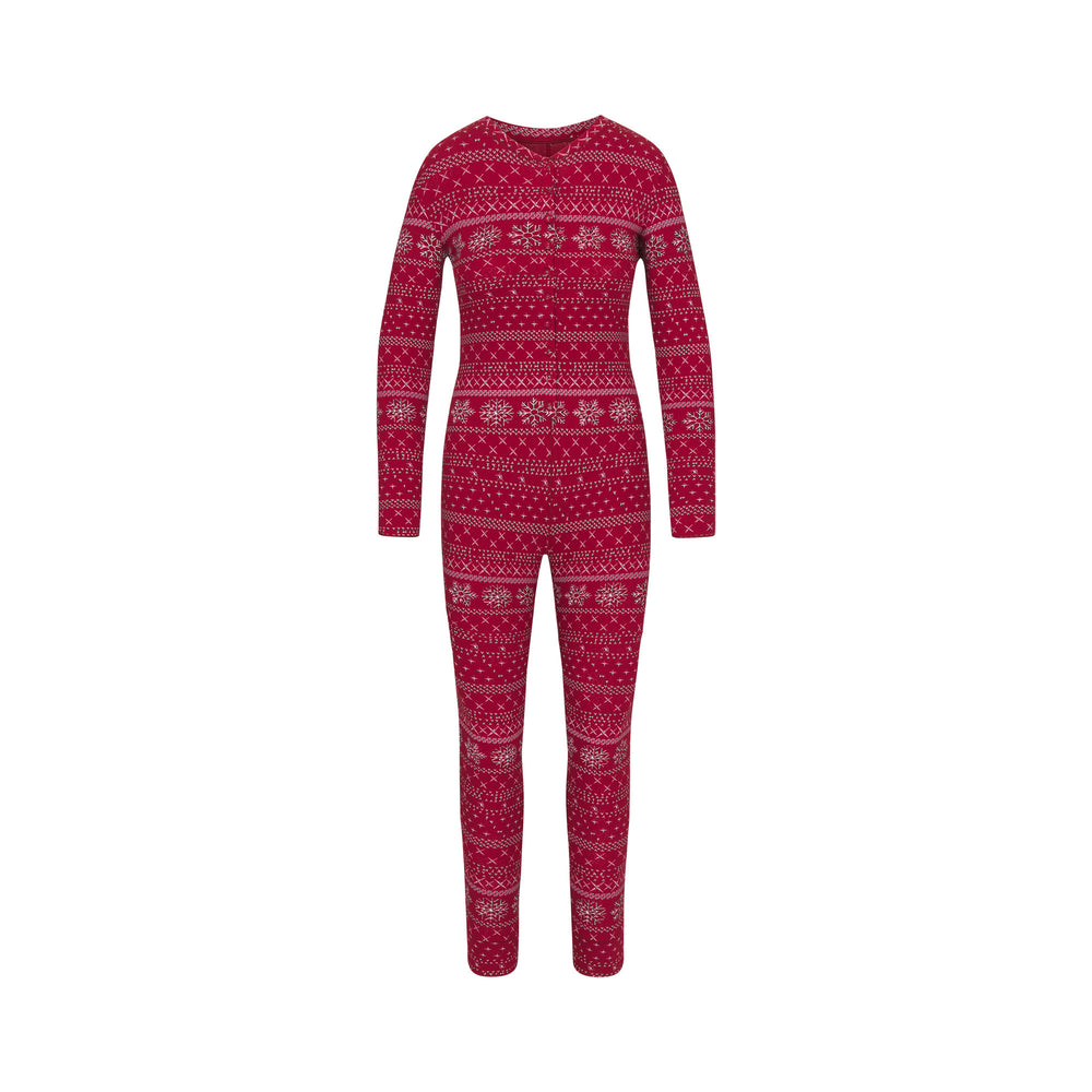 Skims LOGO POINTELLE HENLEY ONESIE Kinderen Rood | 74NKPDWCU