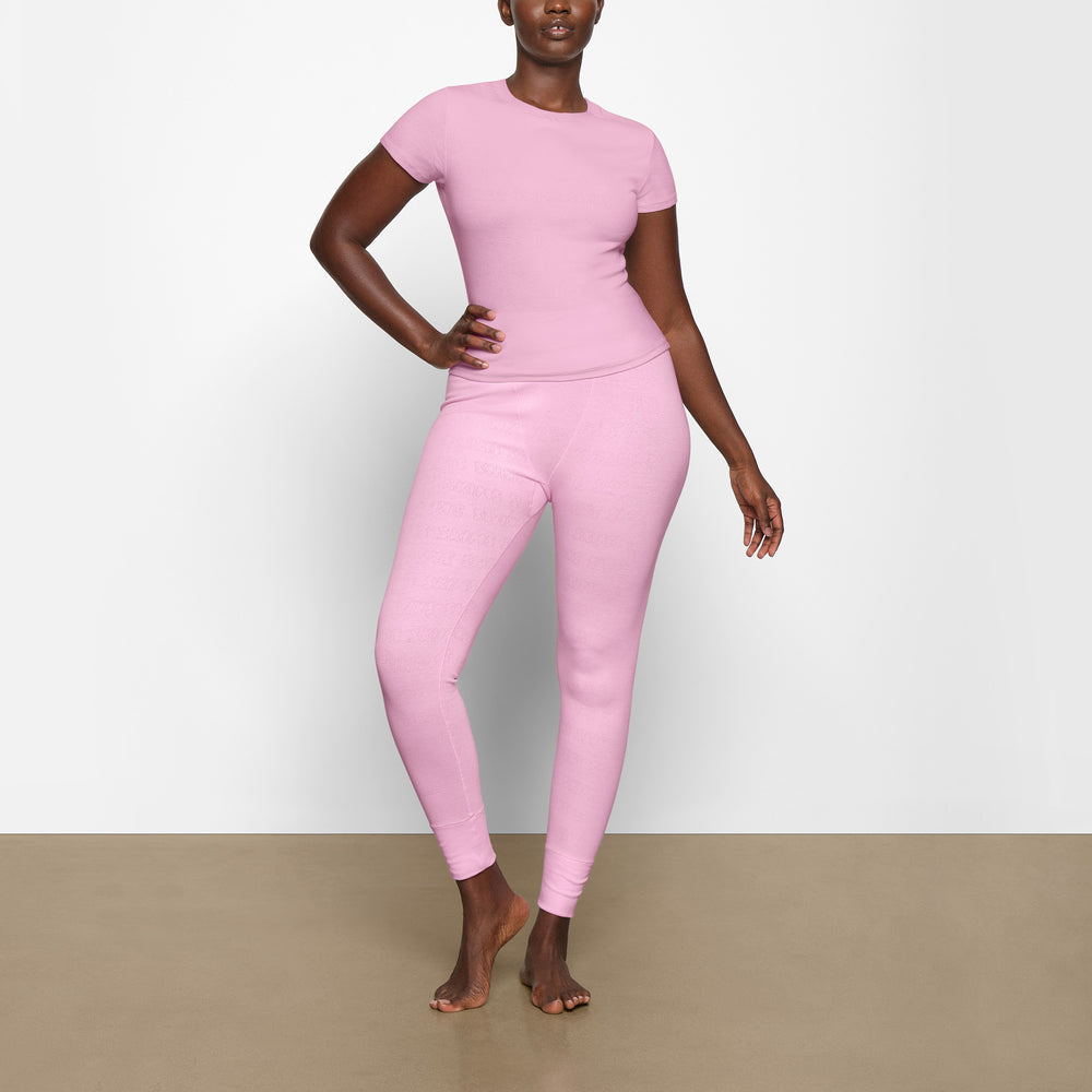 Skims LOGO POINTELLE T-shirt Roze | 27VRCIXMW