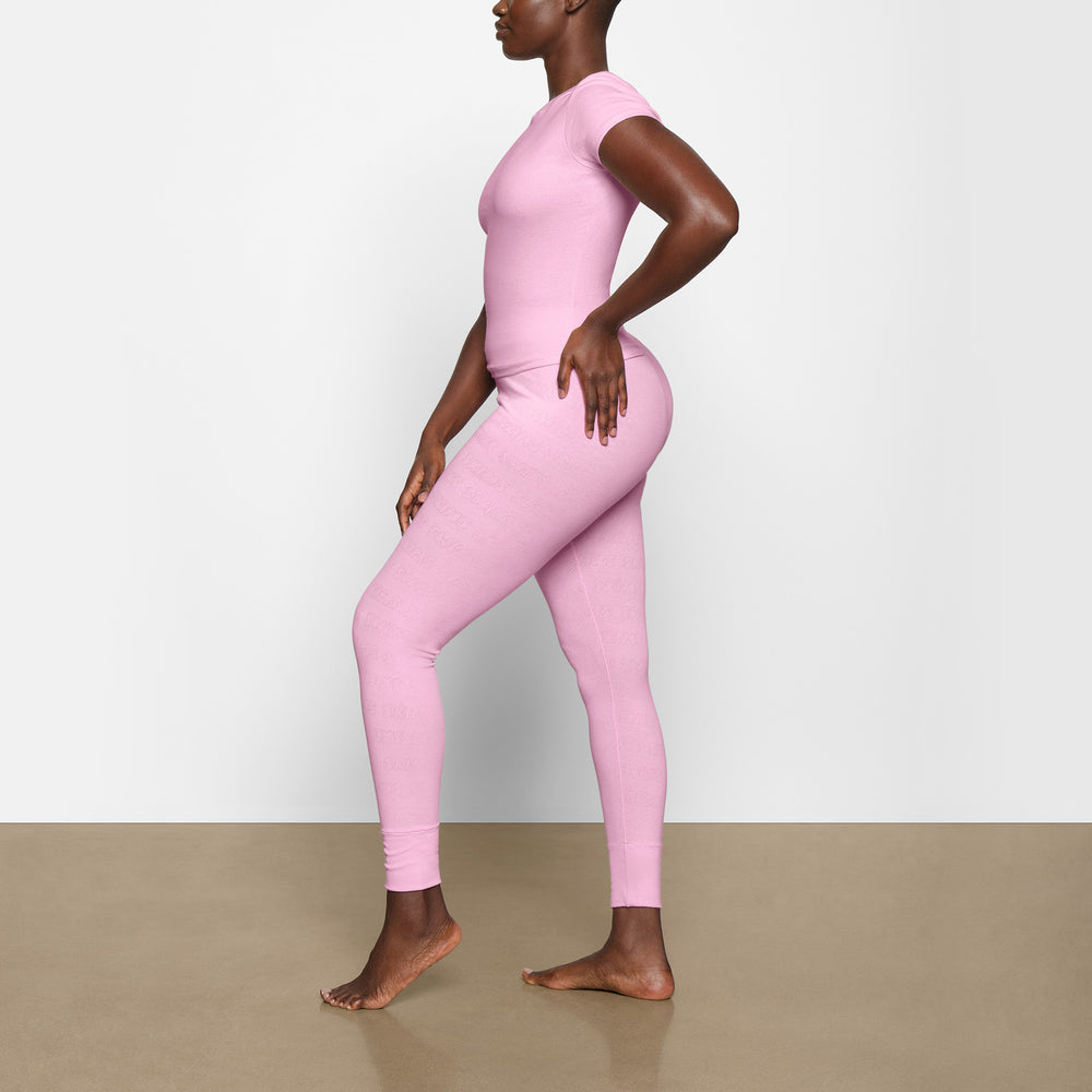 Skims LOGO POINTELLE T-shirt Roze | 27VRCIXMW