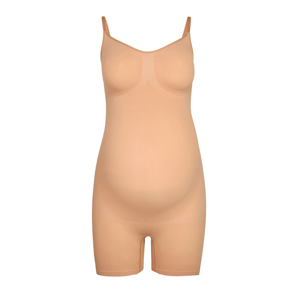 Skims MATERNITY SCULPTING BODYSUIT MID THIGH Maternity Shapewear Beige | 75NBXVSWK