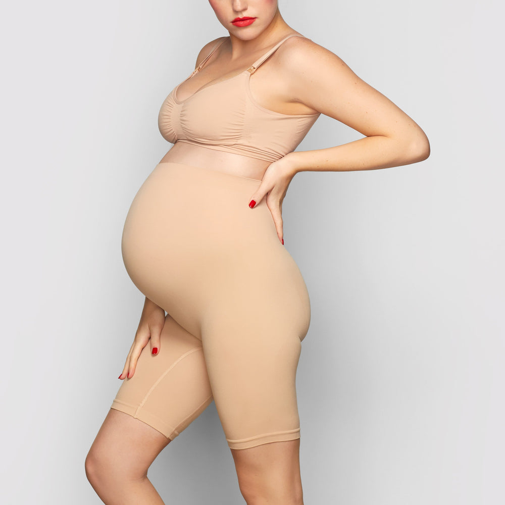 Skims MATERNITY SCULPTING SHORT MID THIGH Maternity Shapewear Beige | 36JAMFQDS