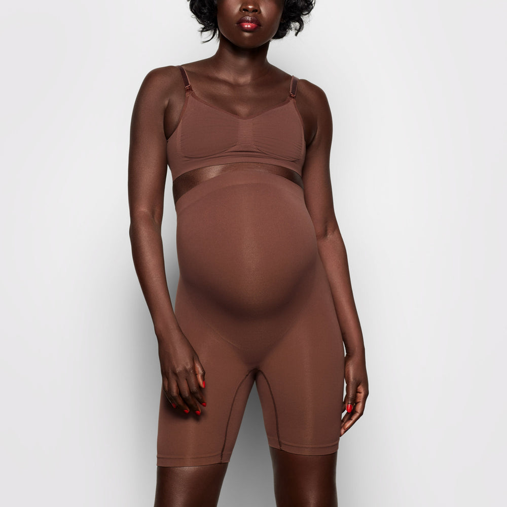 Skims MATERNITY SCULPTING SHORT MID THIGH Maternity Shapewear Chocola | 48YKIHLBS