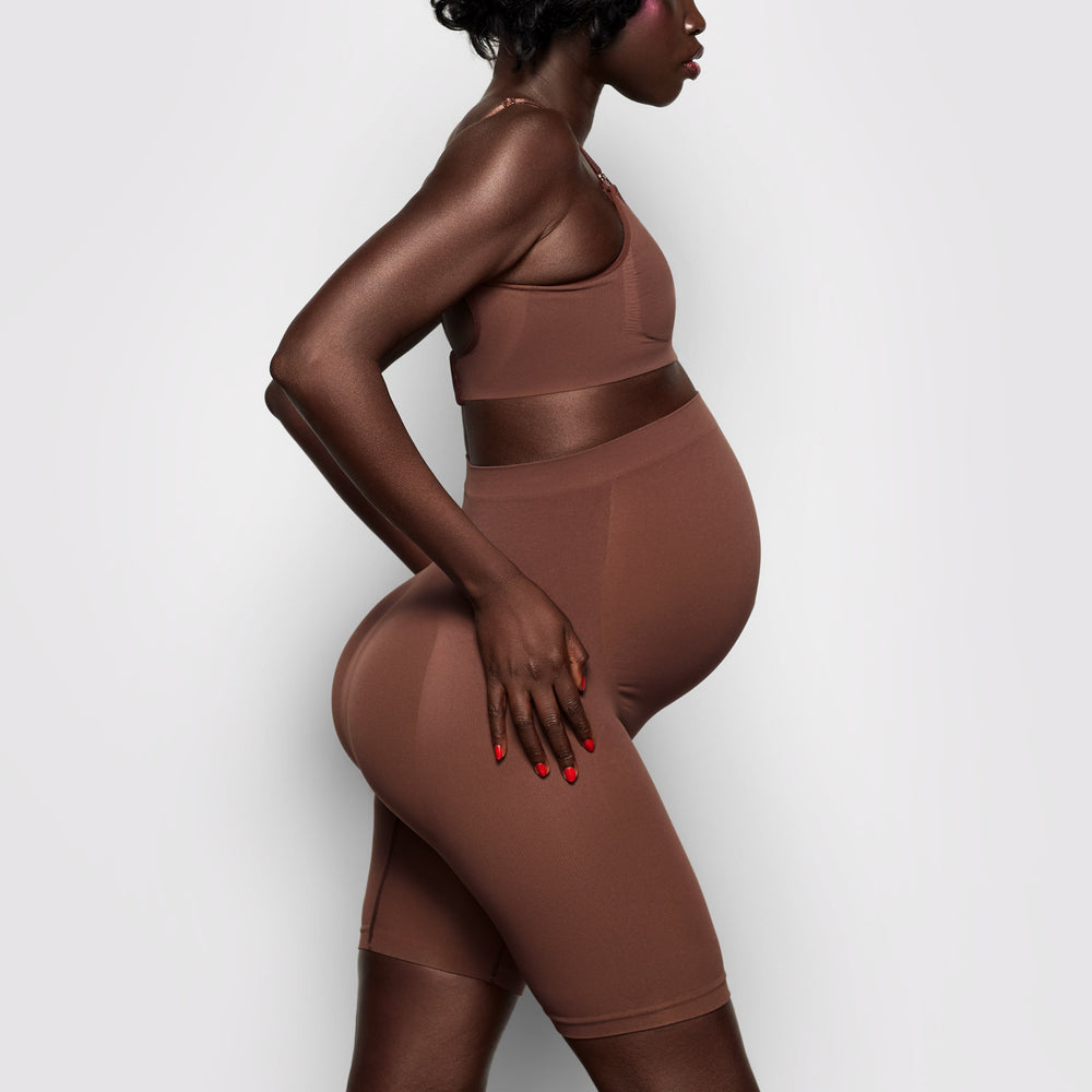 Skims MATERNITY SCULPTING SHORT MID THIGH Maternity Shapewear Chocola | 48YKIHLBS