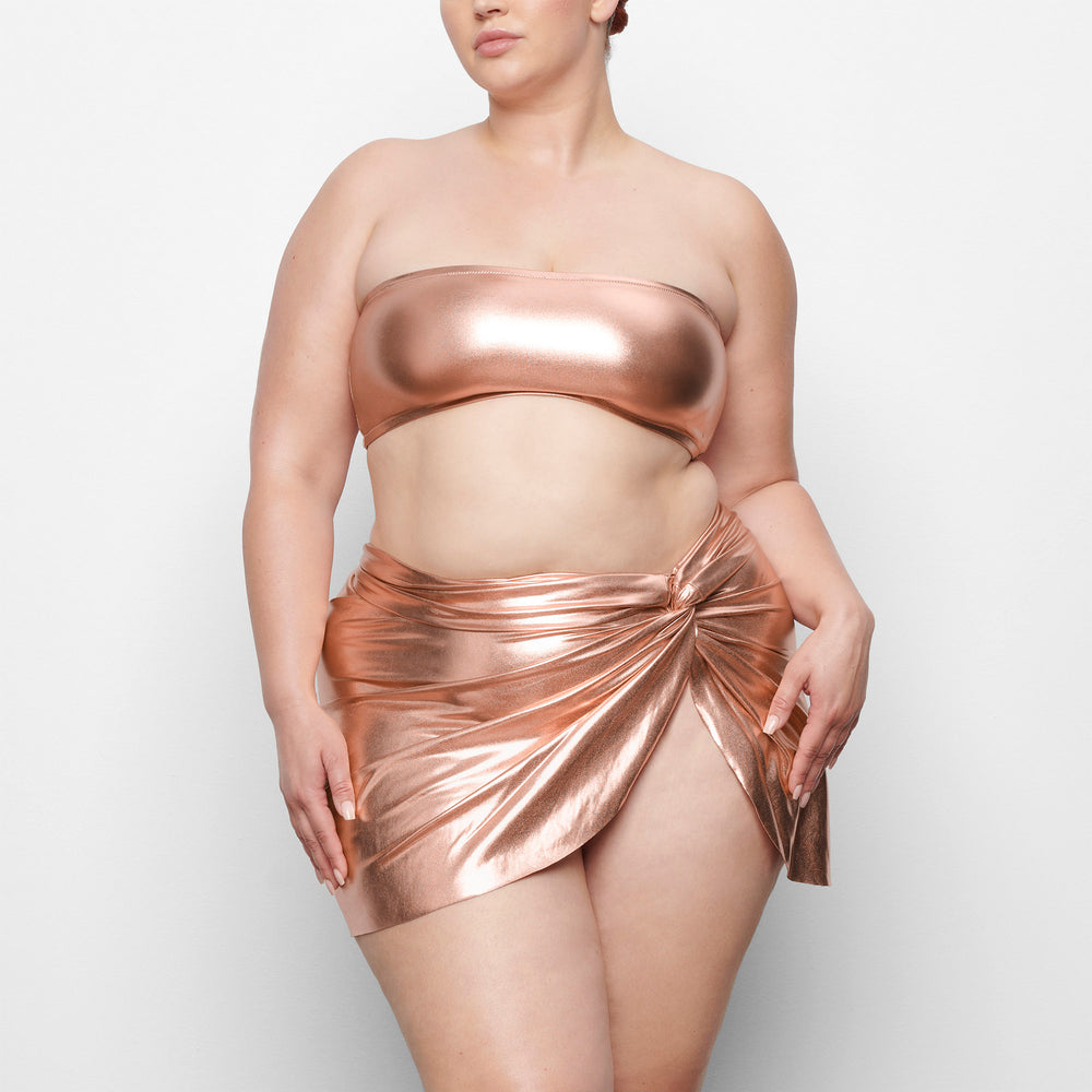 Skims METALLIC SWIM BANDEAU BIKINI TOP Two Pieces Roze Goud | 83BWJURPM