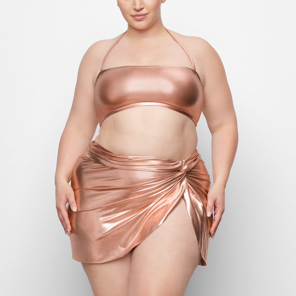 Skims METALLIC SWIM BANDEAU BIKINI TOP Two Pieces Roze Goud | 83BWJURPM
