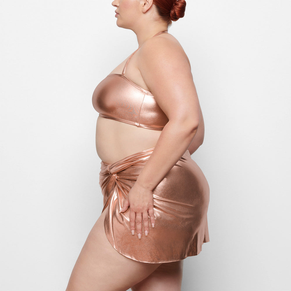 Skims METALLIC SWIM BANDEAU BIKINI TOP Two Pieces Roze Goud | 83BWJURPM