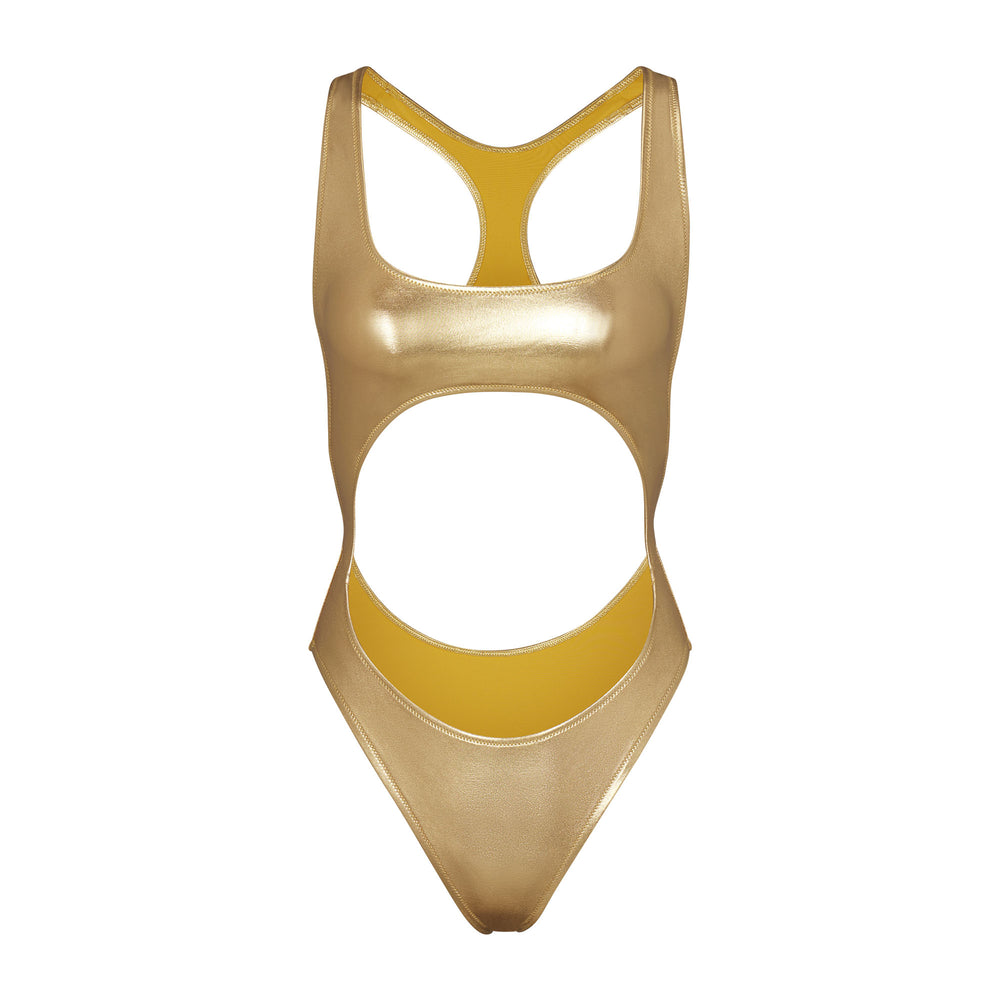 Skims METALLIC SWIM CUT-OUT MONOKINI One Piece Goud | 02OLBCWPG
