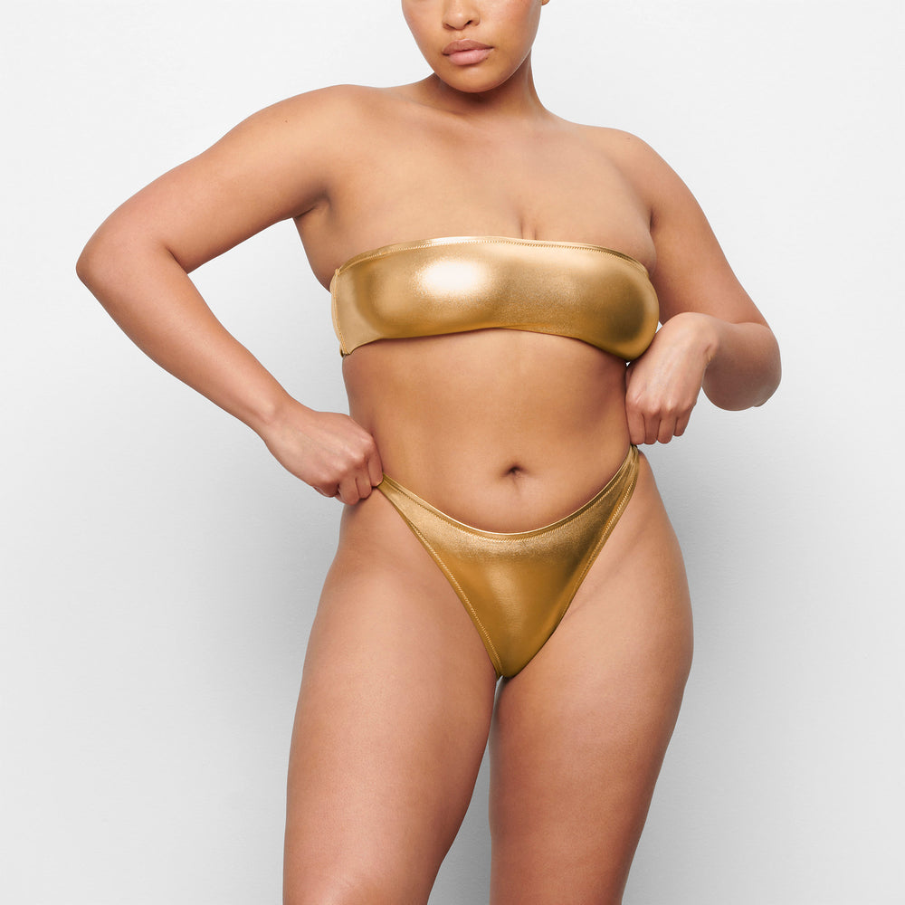 Skims METALLIC SWIM DIPPED MID WAIST BOTTOMS Two Pieces Goud | 10WMUERNA
