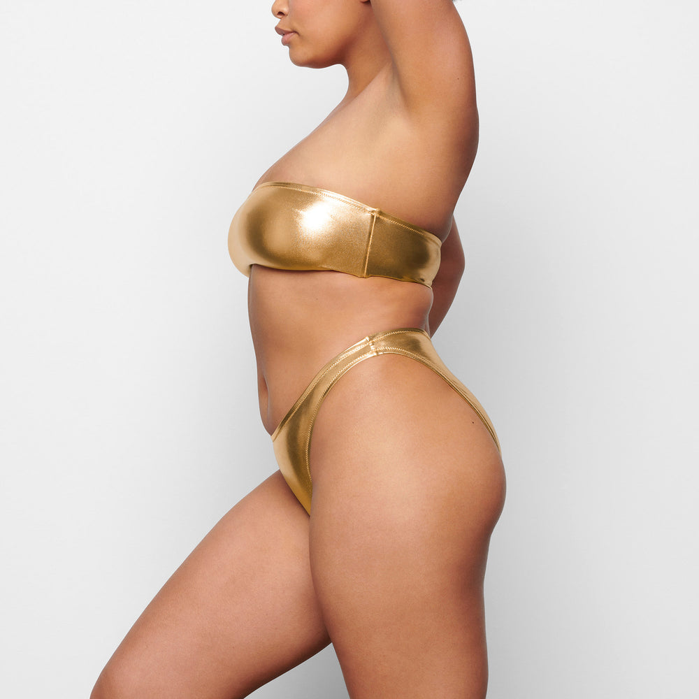 Skims METALLIC SWIM DIPPED MID WAIST BOTTOMS Two Pieces Goud | 10WMUERNA