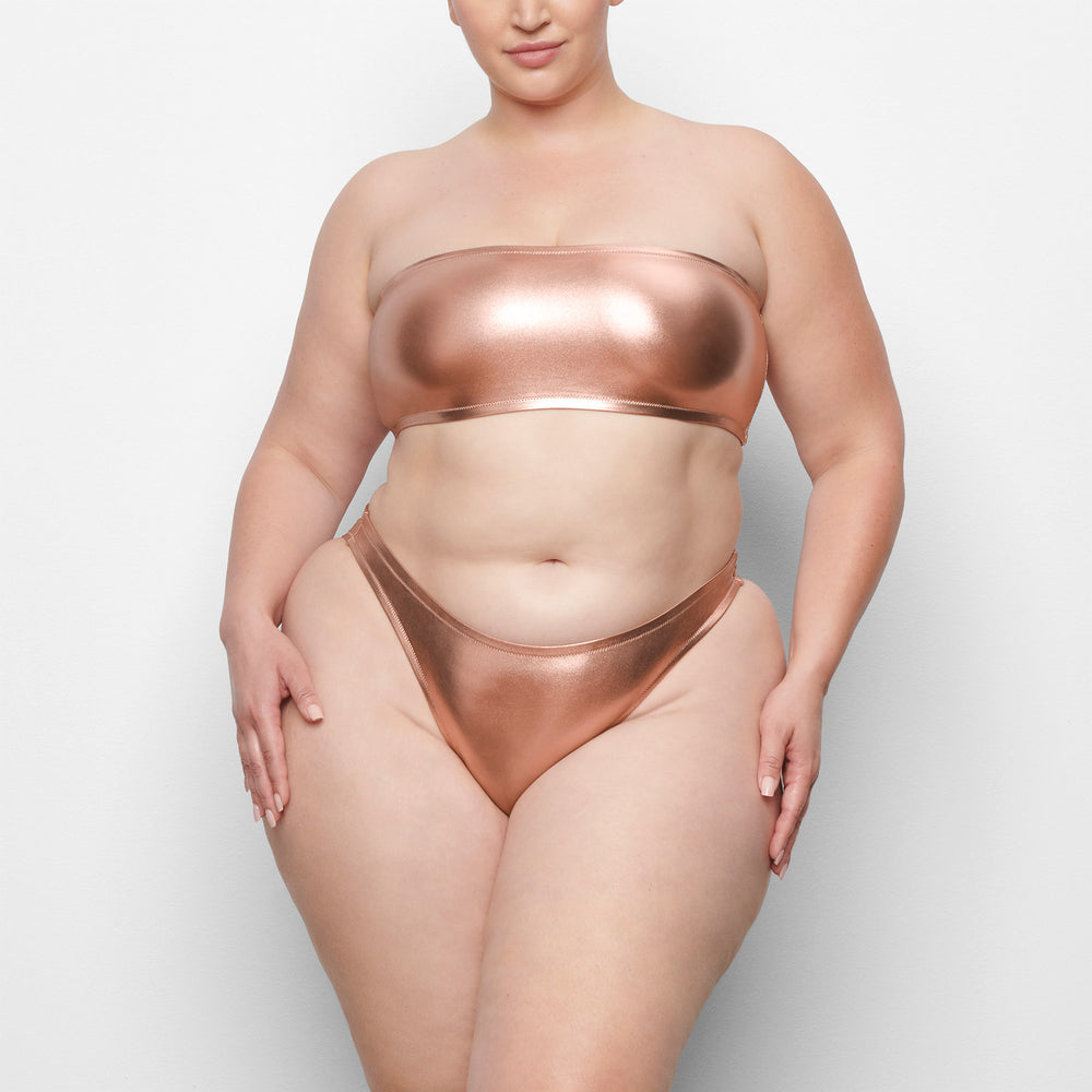 Skims METALLIC SWIM DIPPED MID WAIST BOTTOMS Two Pieces Roze Goud | 50AGXPRLD