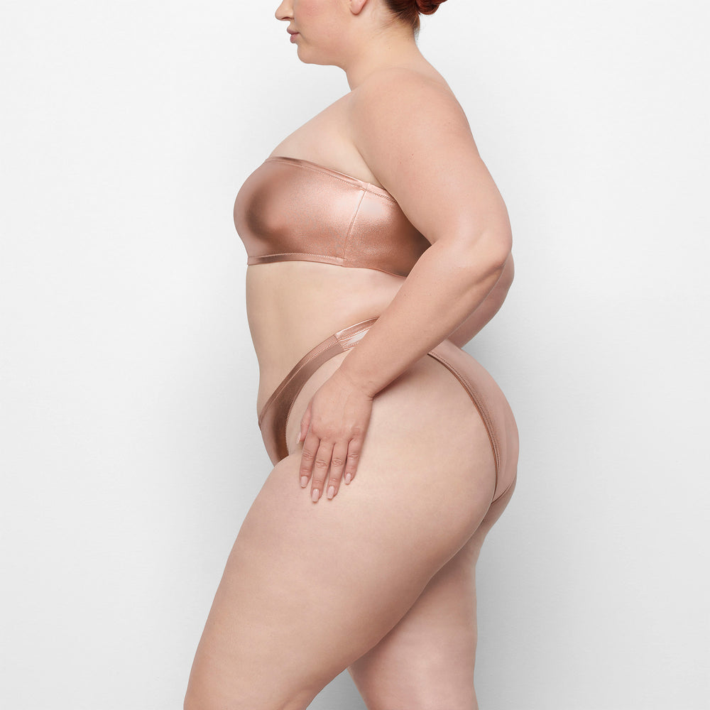 Skims METALLIC SWIM DIPPED MID WAIST BOTTOMS Two Pieces Roze Goud | 50AGXPRLD