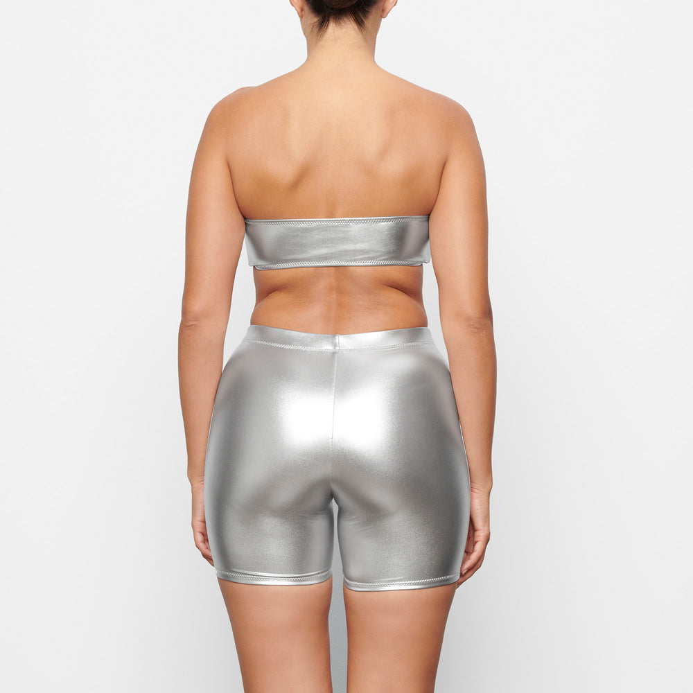Skims METALLIC SWIM MID WAIST SHORT Cover-ups Grijs | 50TYIHCPW