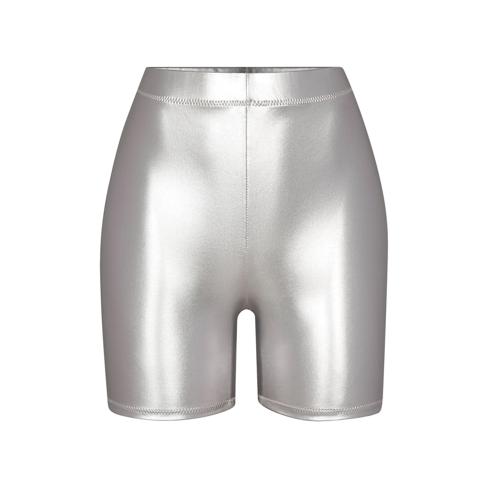 Skims METALLIC SWIM MID WAIST SHORT Cover-ups Grijs | 50TYIHCPW