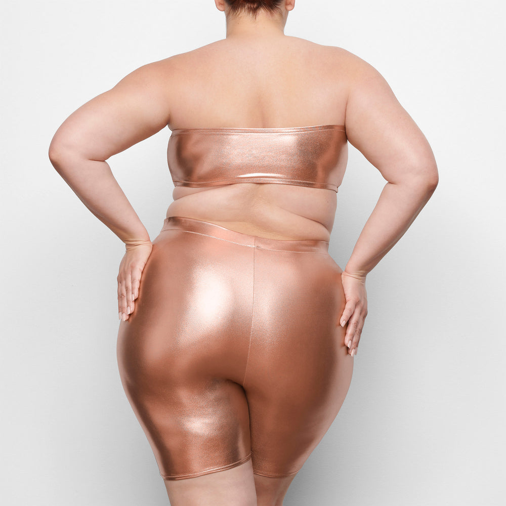 Skims METALLIC SWIM MID WAIST SHORT Cover-ups Roze Goud | 91MIJFYUB