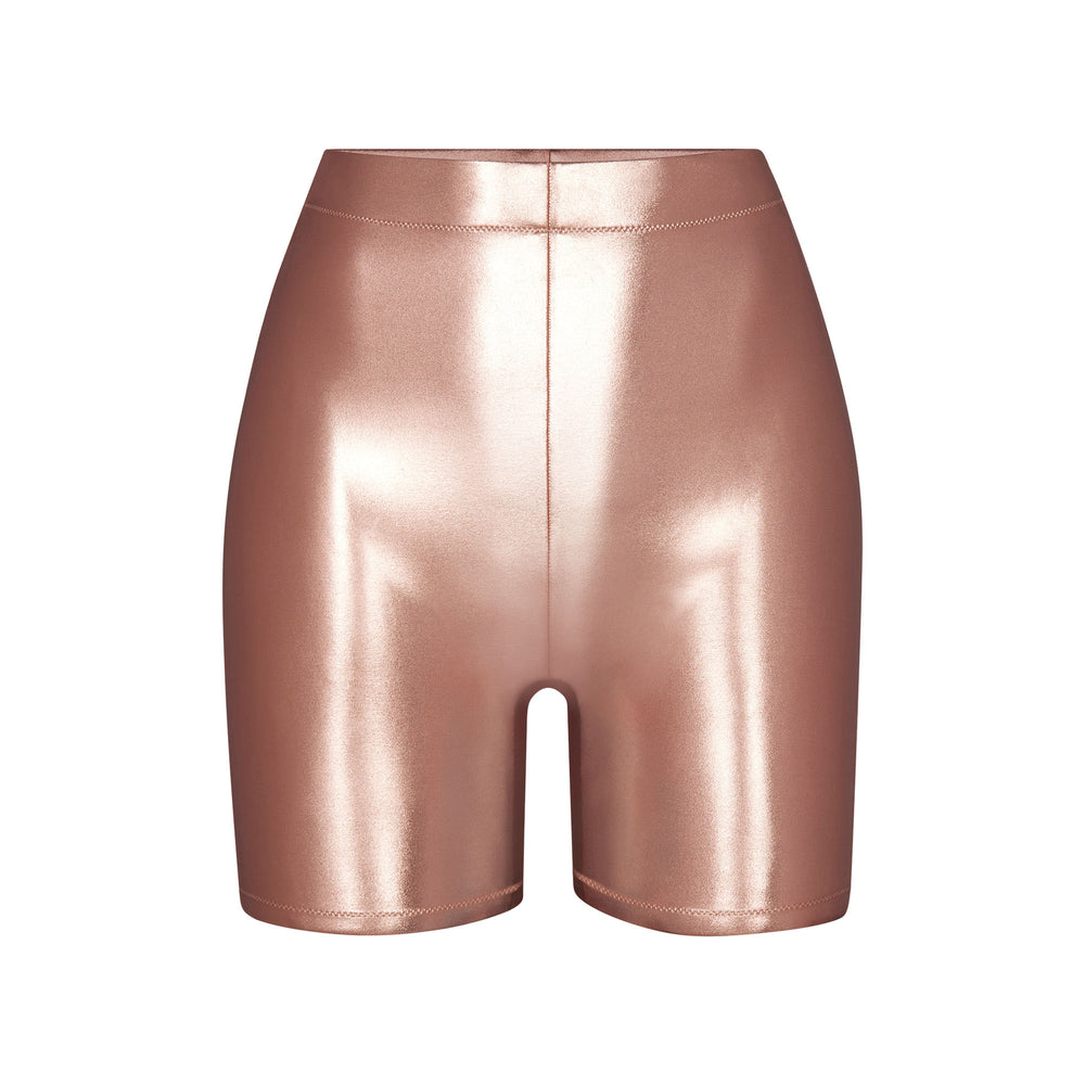 Skims METALLIC SWIM MID WAIST SHORT Cover-ups Roze Goud | 91MIJFYUB