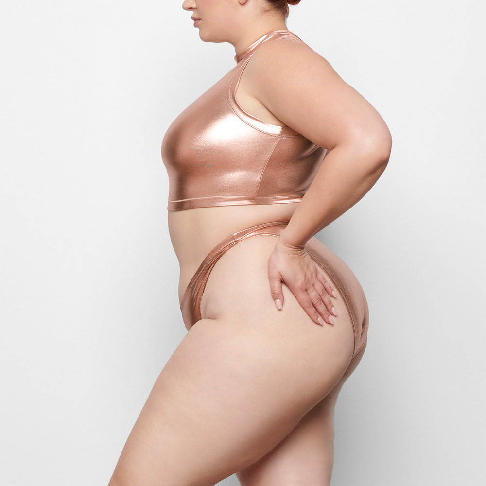 Skims METALLIC SWIM MOCK NECK TANK Two Pieces Roze Goud | 73VBDNGQY