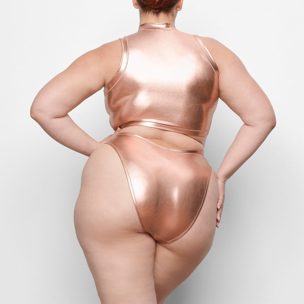 Skims METALLIC SWIM MOCK NECK TANK Two Pieces Roze Goud | 73VBDNGQY
