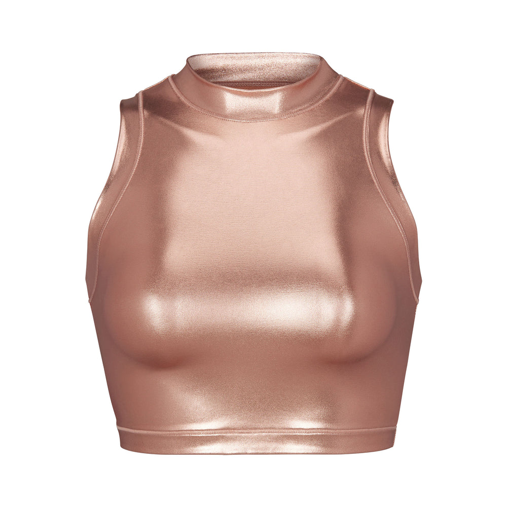 Skims METALLIC SWIM MOCK NECK TANK Two Pieces Roze Goud | 73VBDNGQY