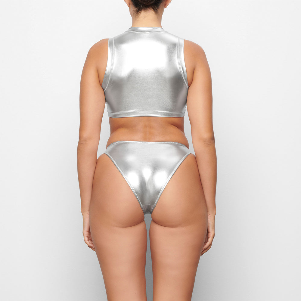 Skims METALLIC SWIM MOCK NECK TANK Two Pieces Grijs | 90HFKOWVR