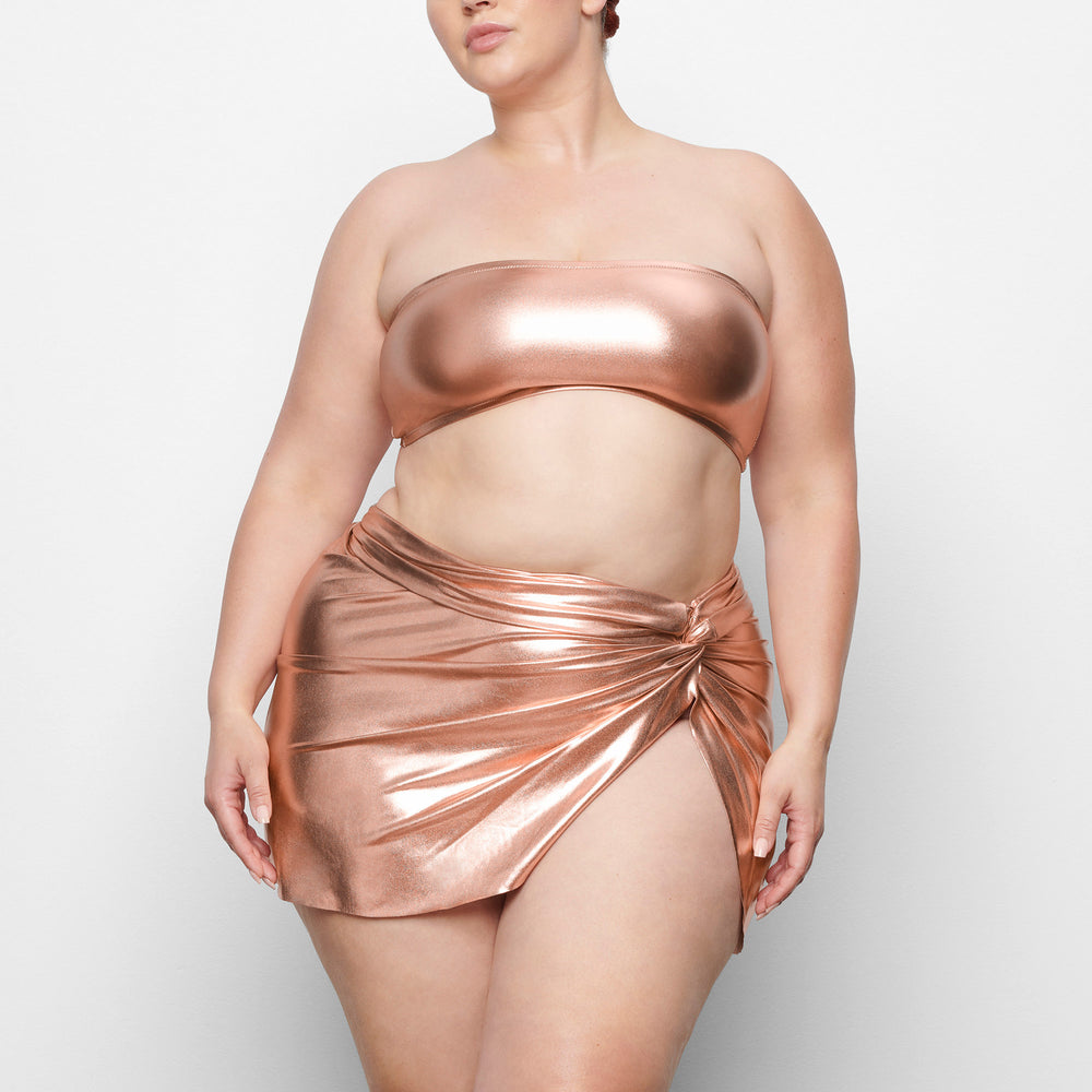 Skims METALLIC SWIM SARONG MINI SKIRT Two Pieces Roze Goud | 69IDJKXAC