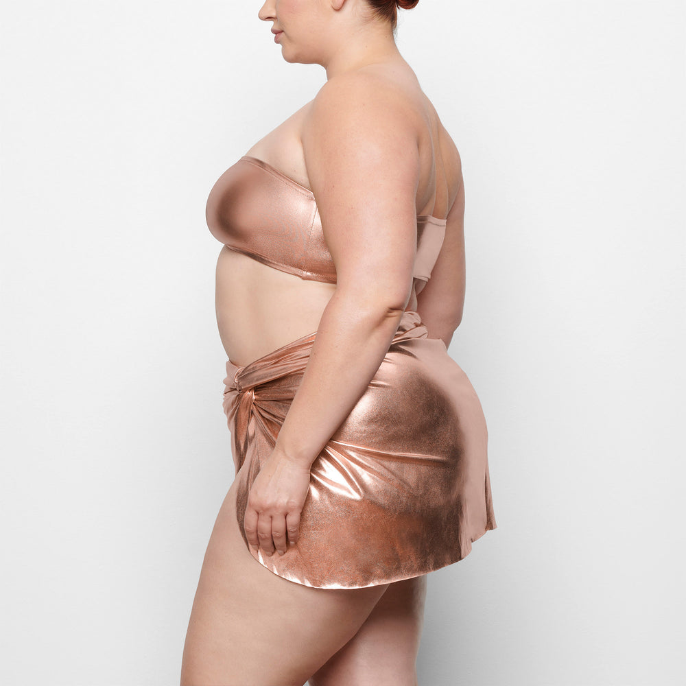 Skims METALLIC SWIM SARONG MINI SKIRT Two Pieces Roze Goud | 69IDJKXAC