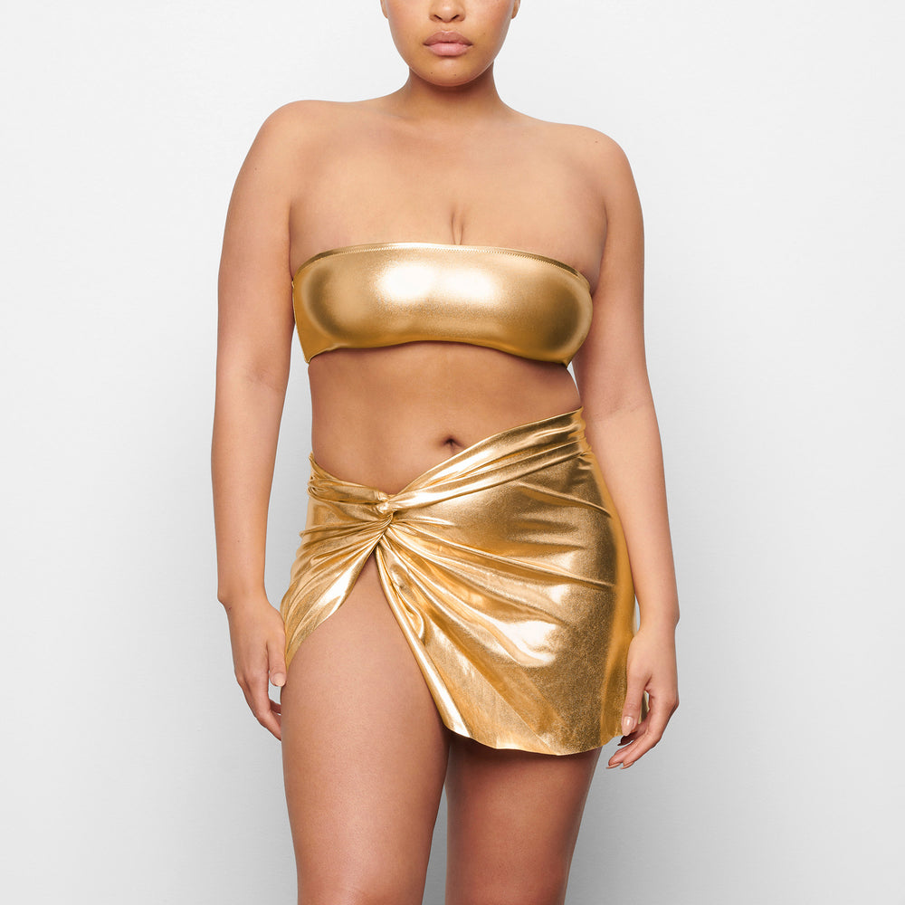 Skims METALLIC SWIM SARONG MINI SKIRT Two Pieces Goud | 86THFQVGI