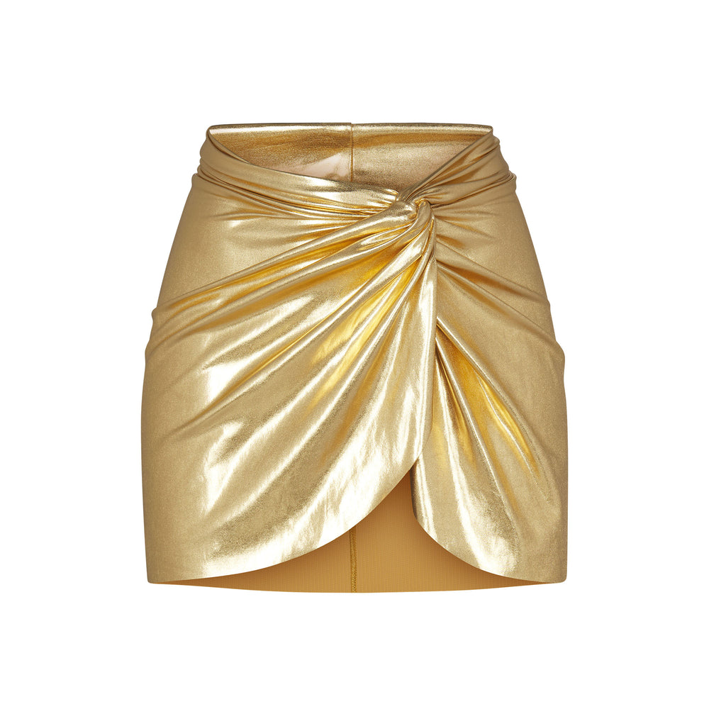 Skims METALLIC SWIM SARONG MINI SKIRT Two Pieces Goud | 86THFQVGI