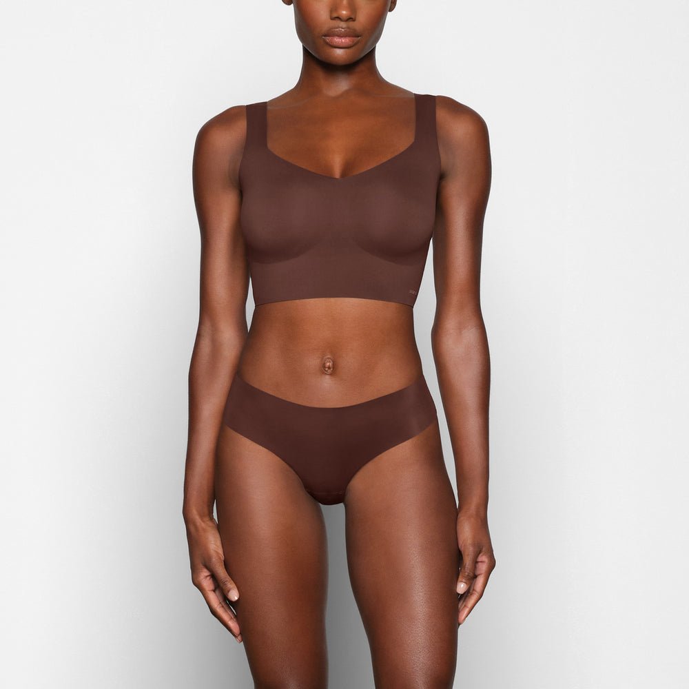 Skims NAKED TANK Plunge Bra Chocola | 42XZWRFTM