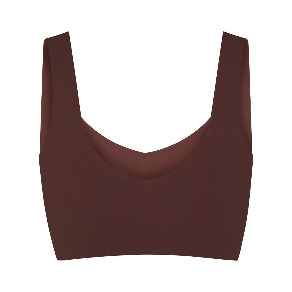 Skims NAKED TANK Plunge Bra Chocola | 42XZWRFTM