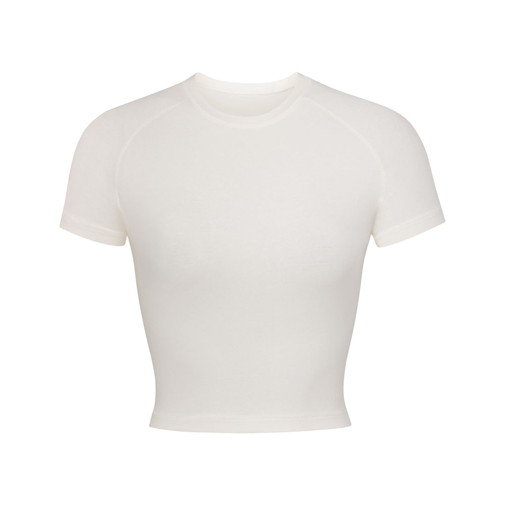 Skims NEW VINTAGE CROPPED RAGLAN T-shirt Wit | 56HVIKXGA