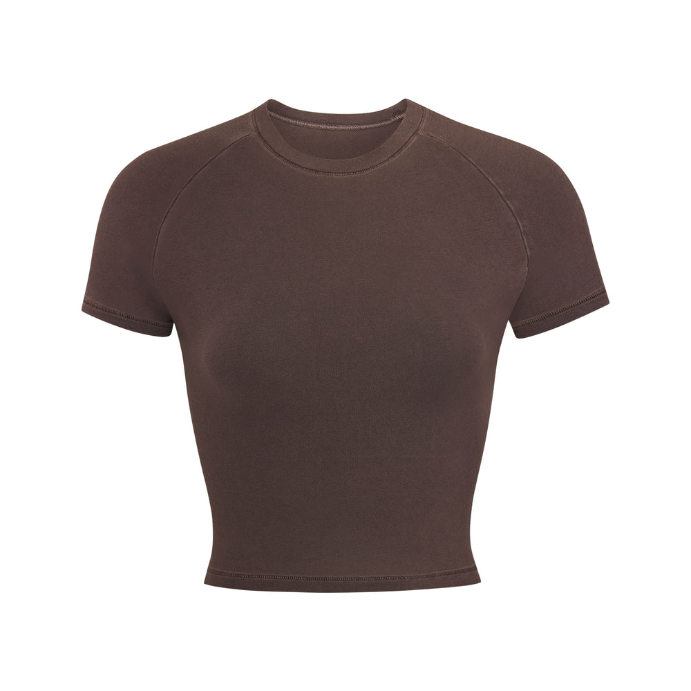 Skims NEW VINTAGE CROPPED RAGLAN T-shirt Chocola | 75PYXSMJI