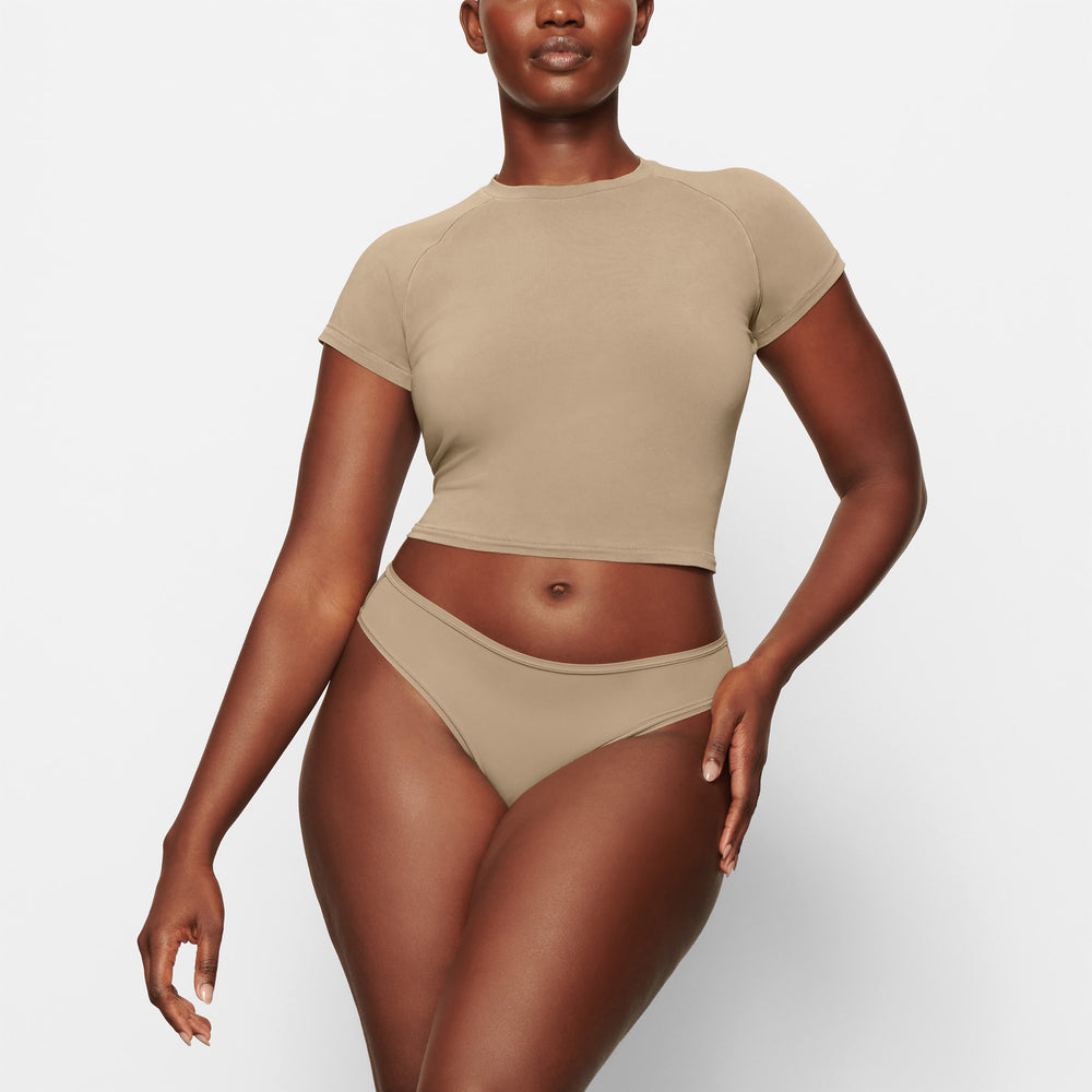 Skims NEW VINTAGE CROPPED RAGLAN T-shirt Abrikoos | 92LTDKGCW