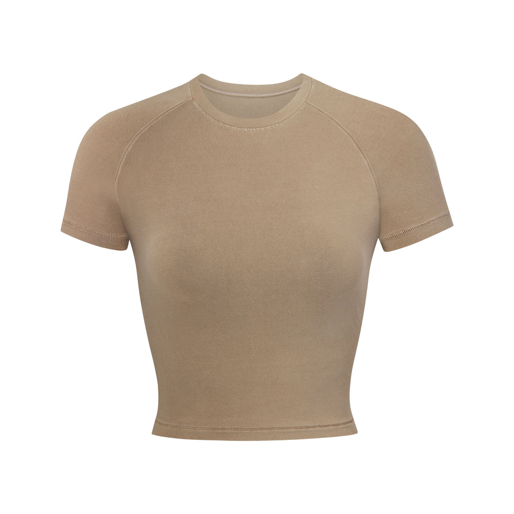Skims NEW VINTAGE CROPPED RAGLAN T-shirt Abrikoos | 92LTDKGCW