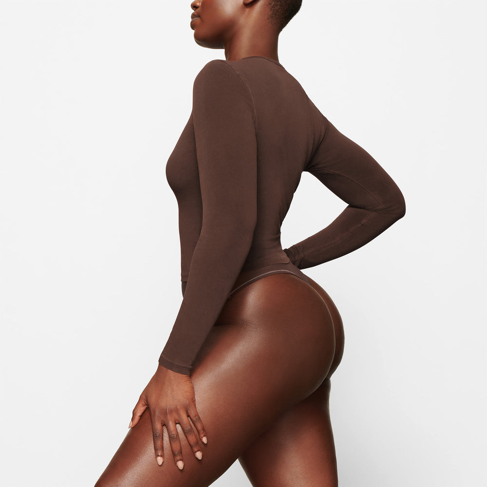 Skims NEW VINTAGE LONG SLEEVE T-shirt Chocola | 48QUKNJBA