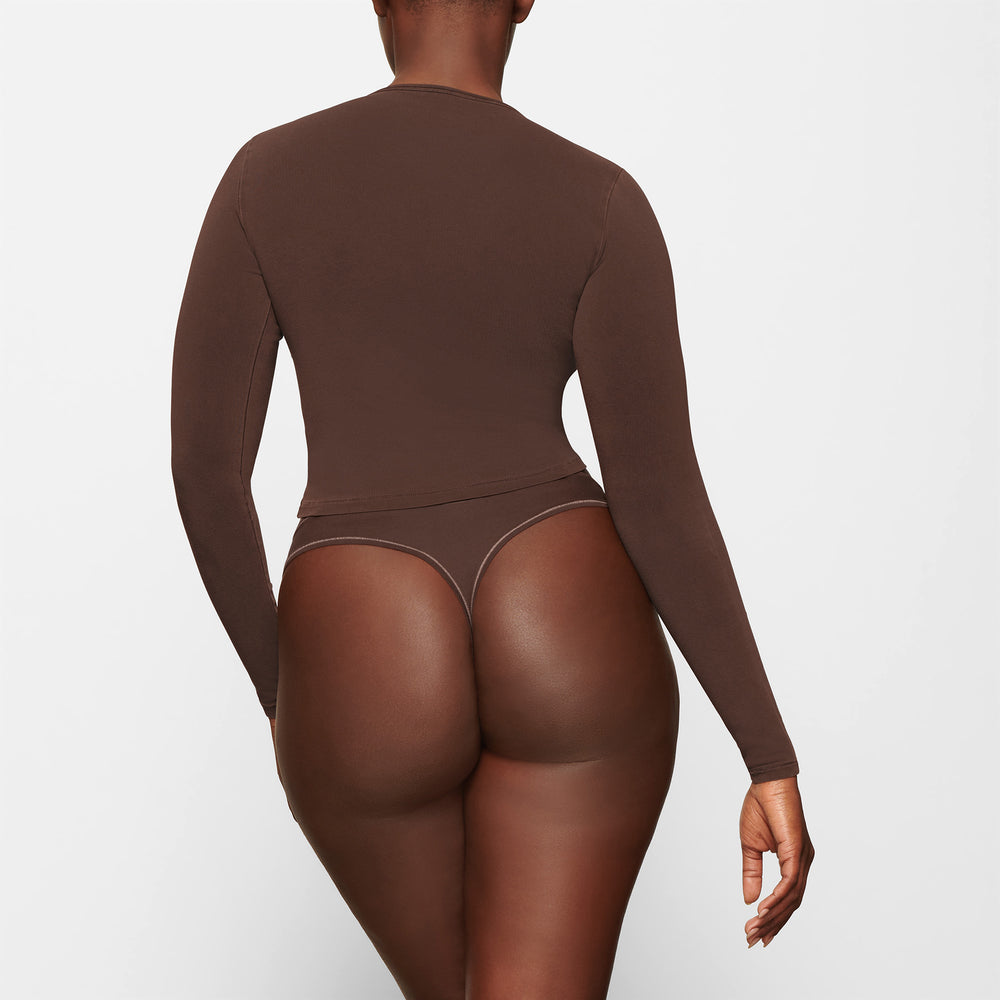 Skims NEW VINTAGE LONG SLEEVE T-shirt Chocola | 48QUKNJBA