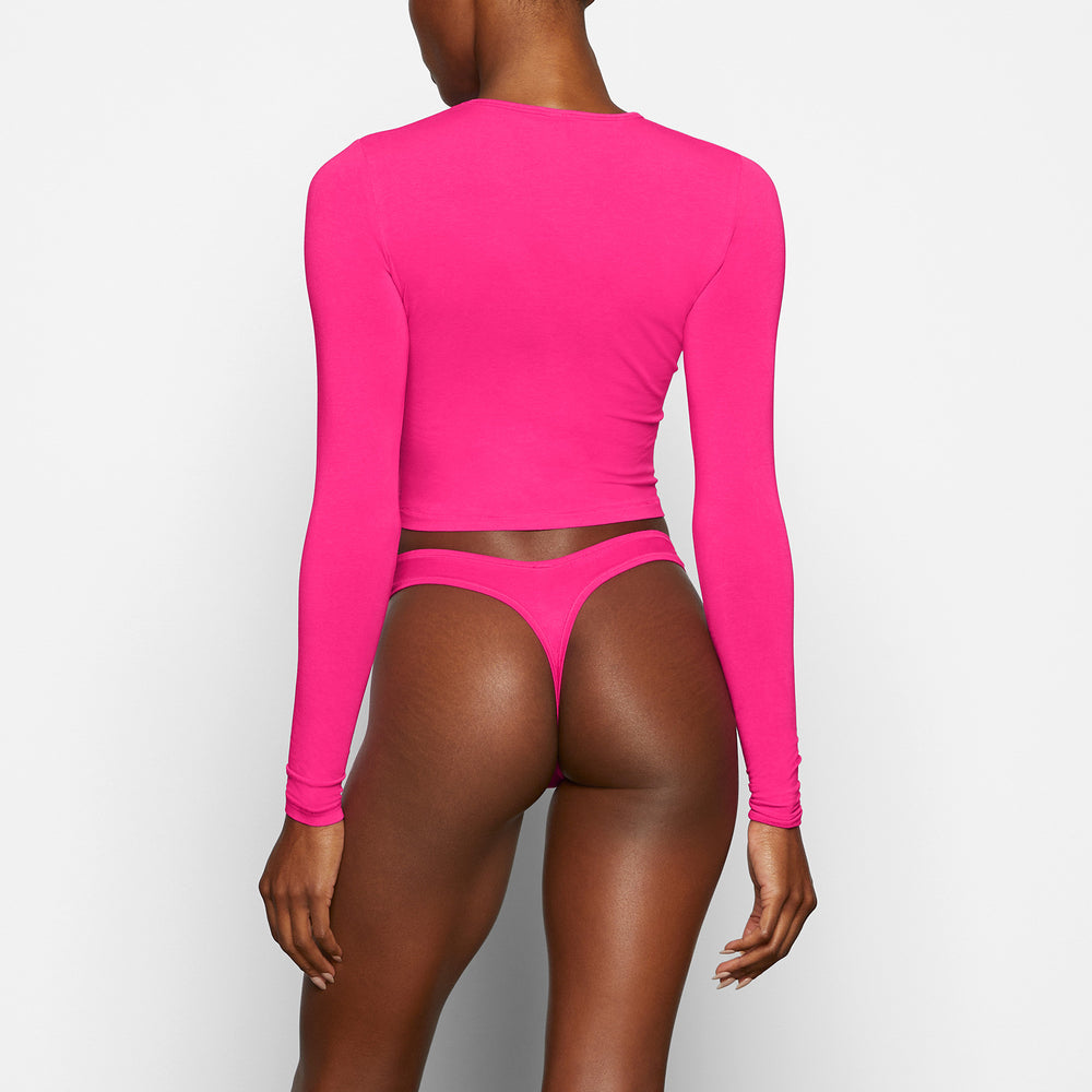 Skims NEW VINTAGE LONG SLEEVE T-shirt Fuchsie | 84WEOFHAT