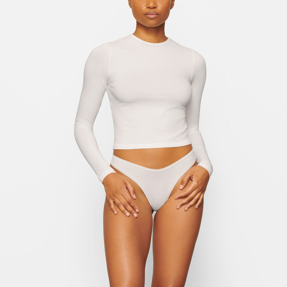 Skims NEW VINTAGE LONG SLEEVE T-shirt Wit | 29ZJQTOAV