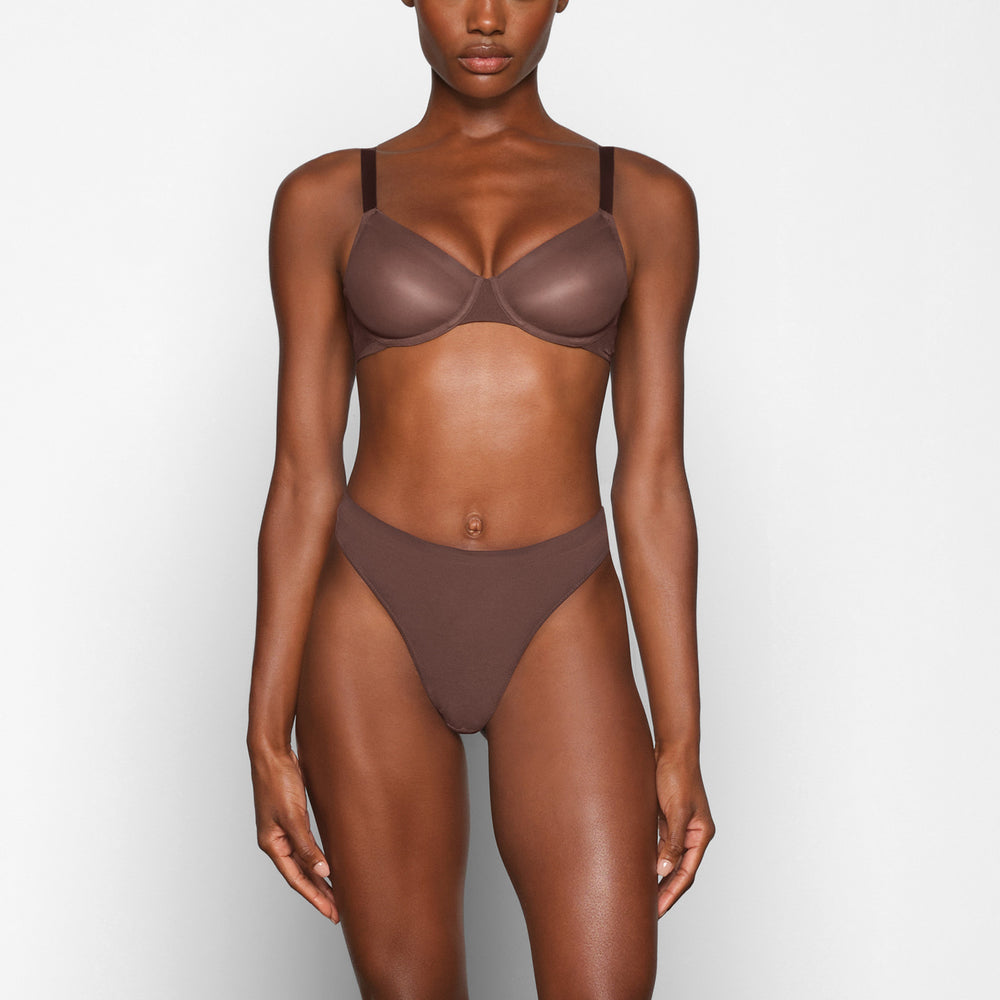 Skims NO SHOW MOLDED UNLINED Demi Bra Chocola | 73HEXIWNG