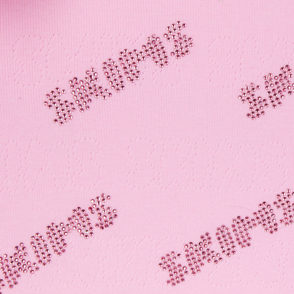 Skims RHINESTONE LOGO POINTELLE Onesie Roze | 02XAPWNSF